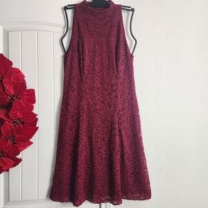 American Living Burgandy Lace Dress Size 8